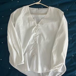 Massimo dutti white cotton blouse